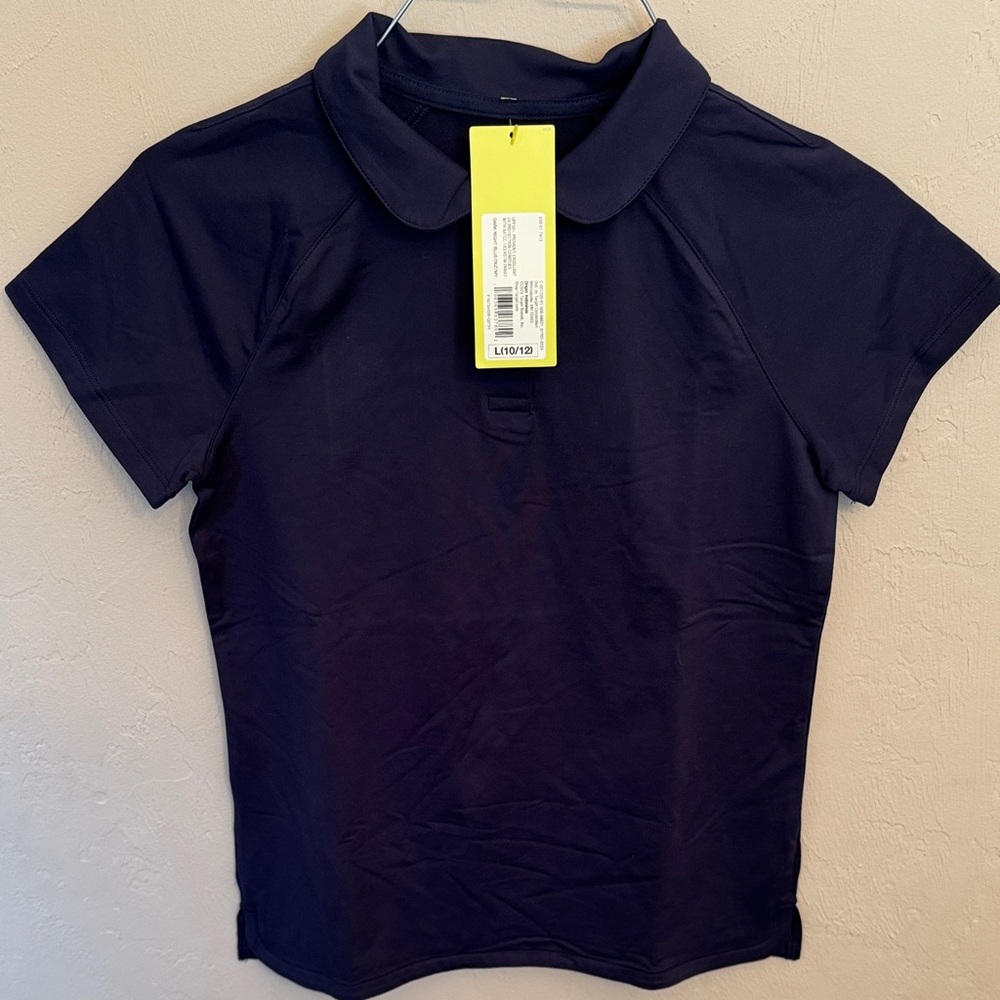 Girls All in Motion Polo Performance Shirt- Navy, size L (10/12)